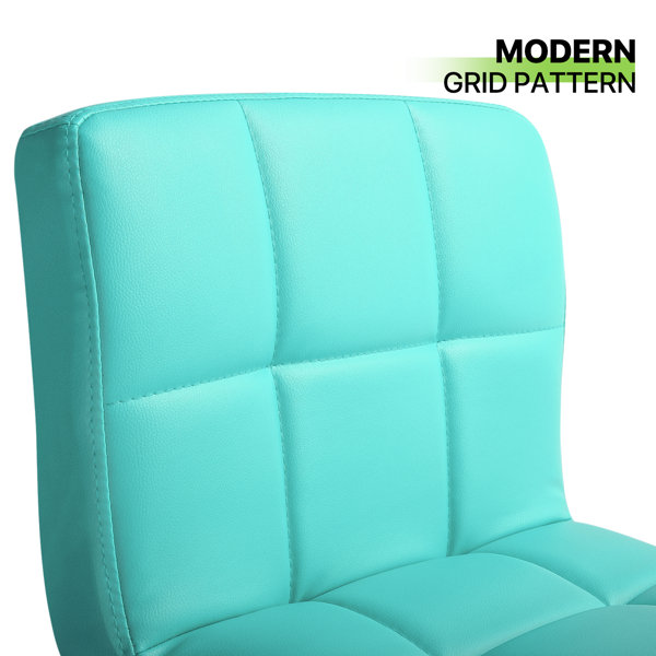 Orren Ellis Martel Swivel Adjustable Height PU Leather Bar Stool with